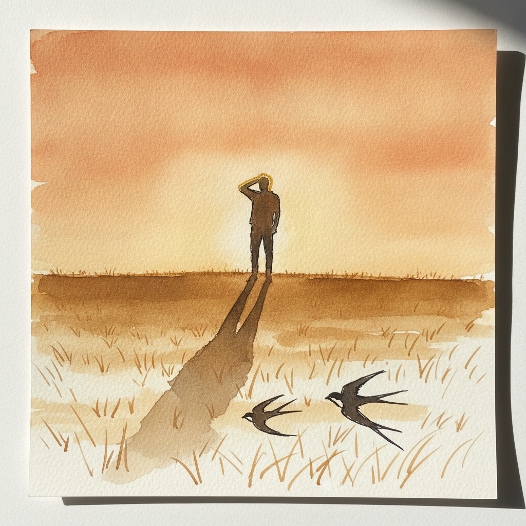Golden hour person silhouette example 1