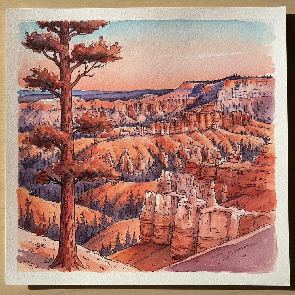 Bryce Canyon hoodoos at sunrise, Utah, USA example 1
