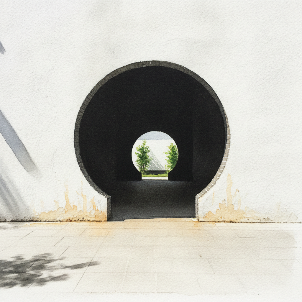 Mid-summer afternoon, the gate as a black silhouette AI-generated Tighter & richer example