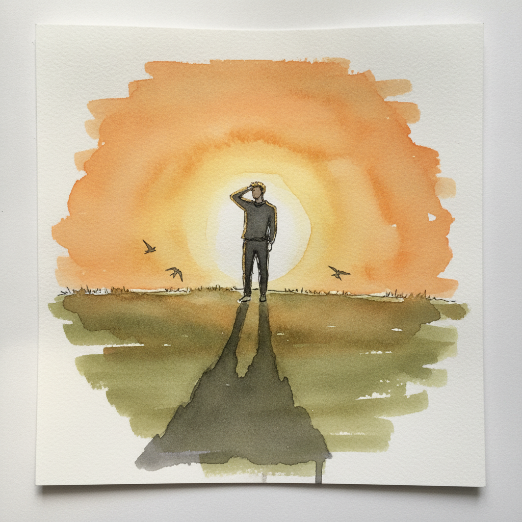 Golden hour person silhouette example 2