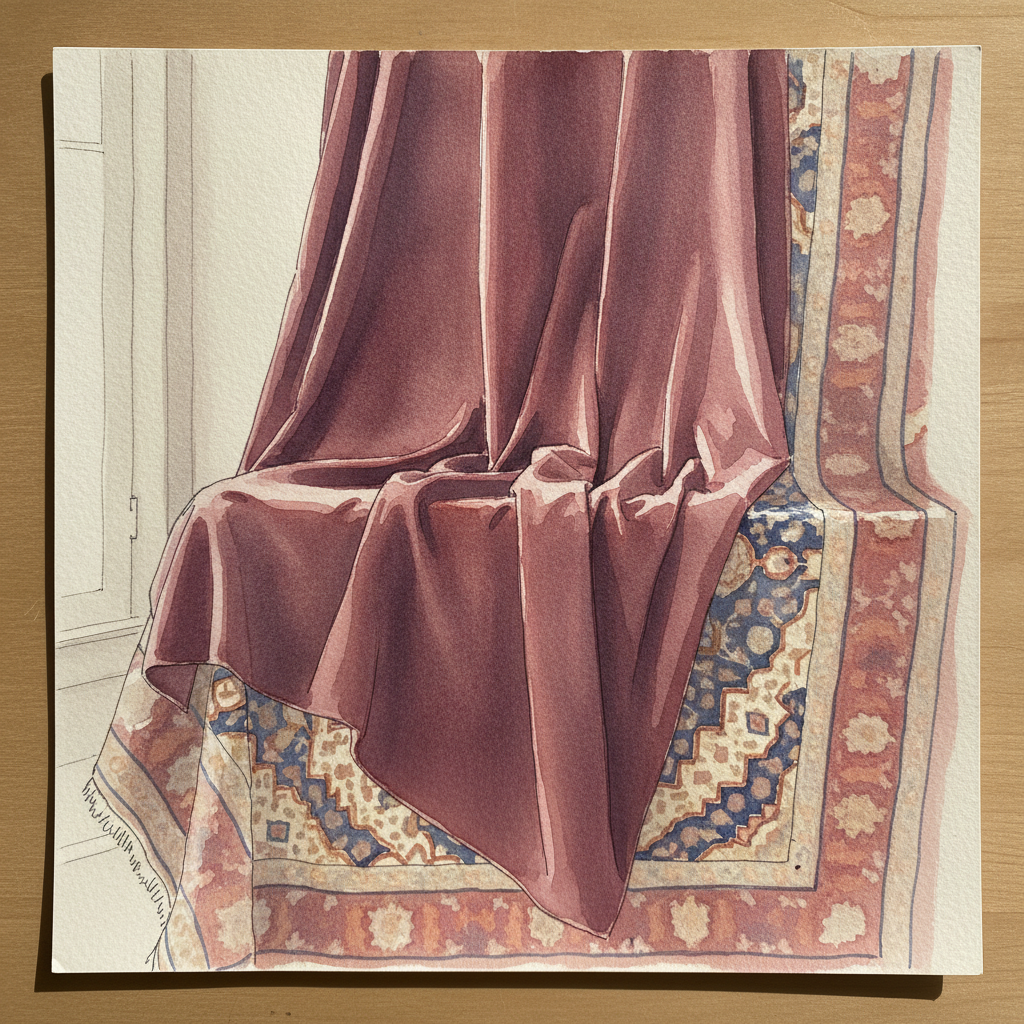 Velvet drape in Dutch Golden Age still life example 2