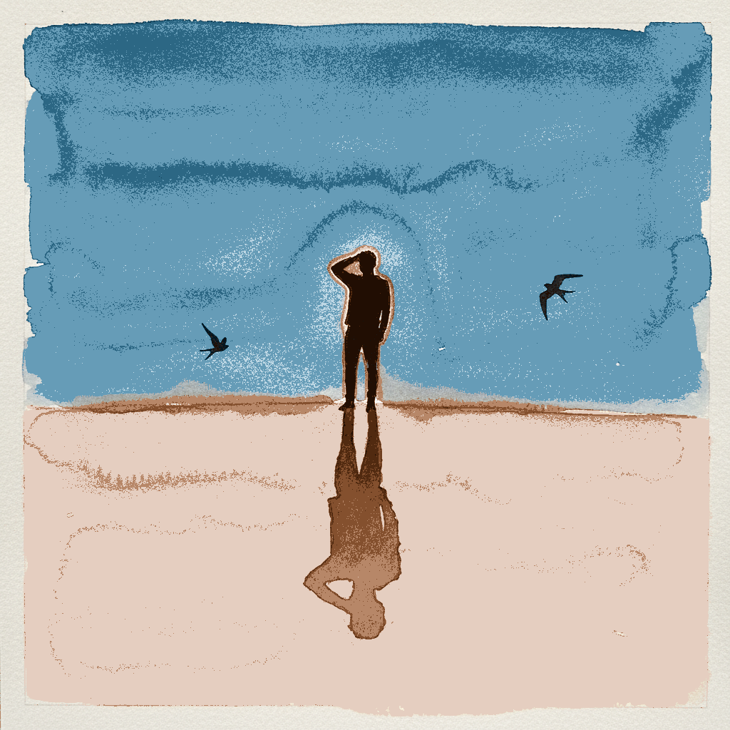 Golden hour person silhouette example 3