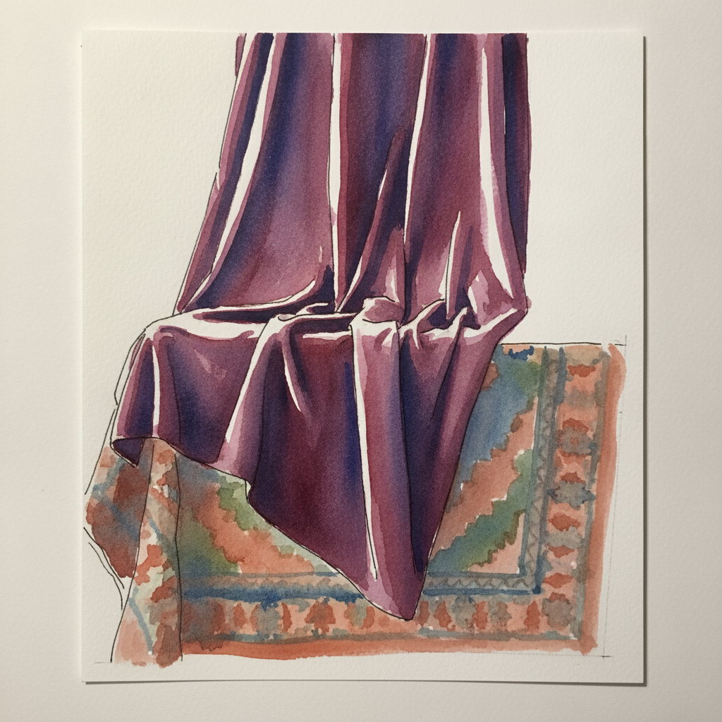Velvet drape in Dutch Golden Age still life example 3