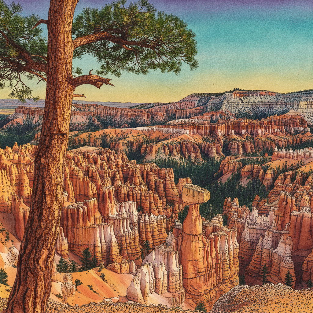 Bryce Canyon hoodoos at sunrise, Utah, USA example 3