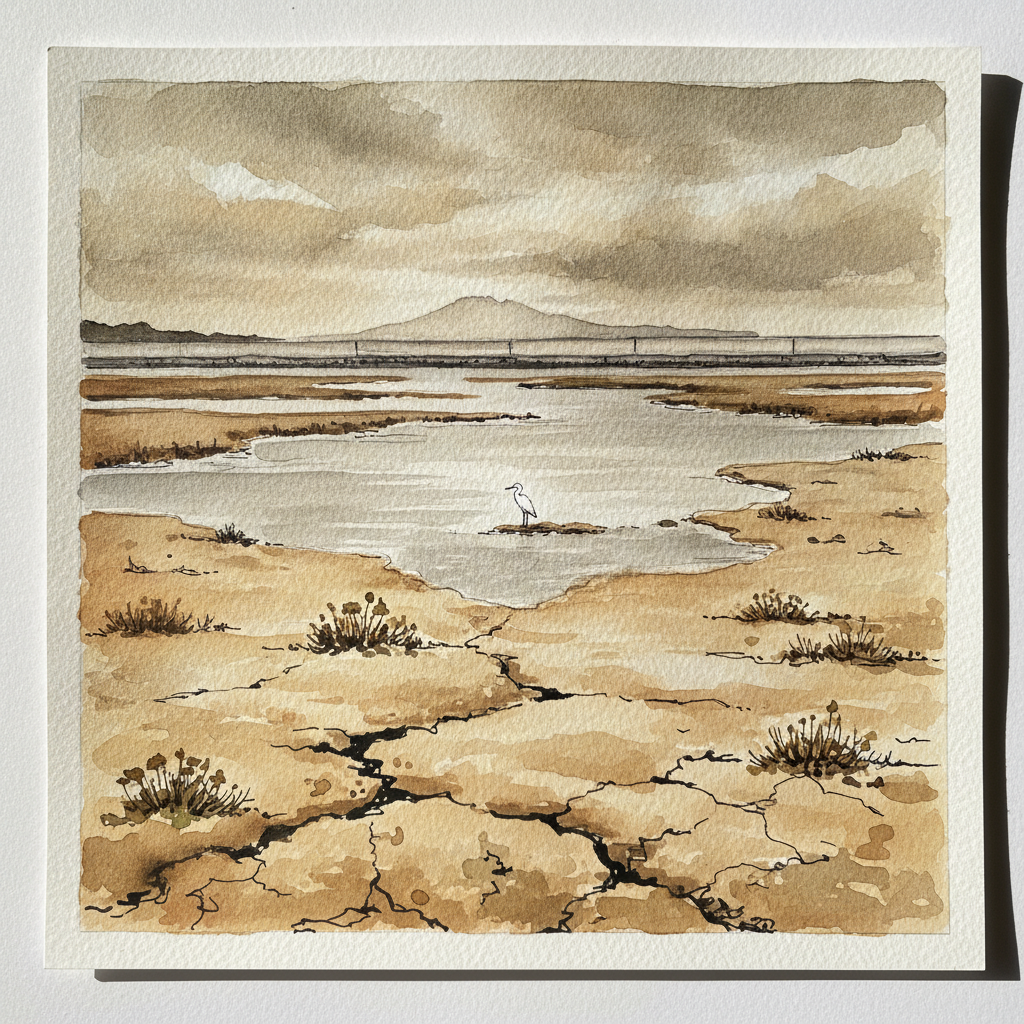Yatsushiro Sea reclaimed mudflat near Isahaya, Kyushu, Japan Alternative interpretation