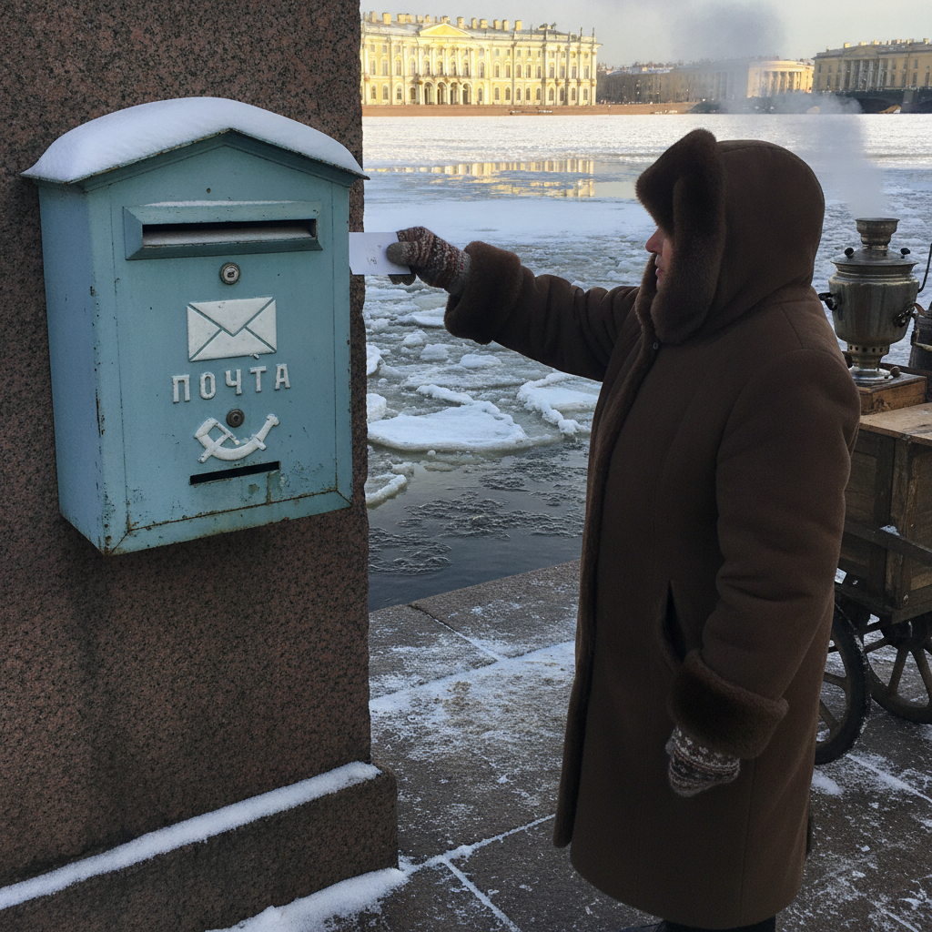 Soviet-Era Blue Box in St Petersburg AI-generated photoreal reference