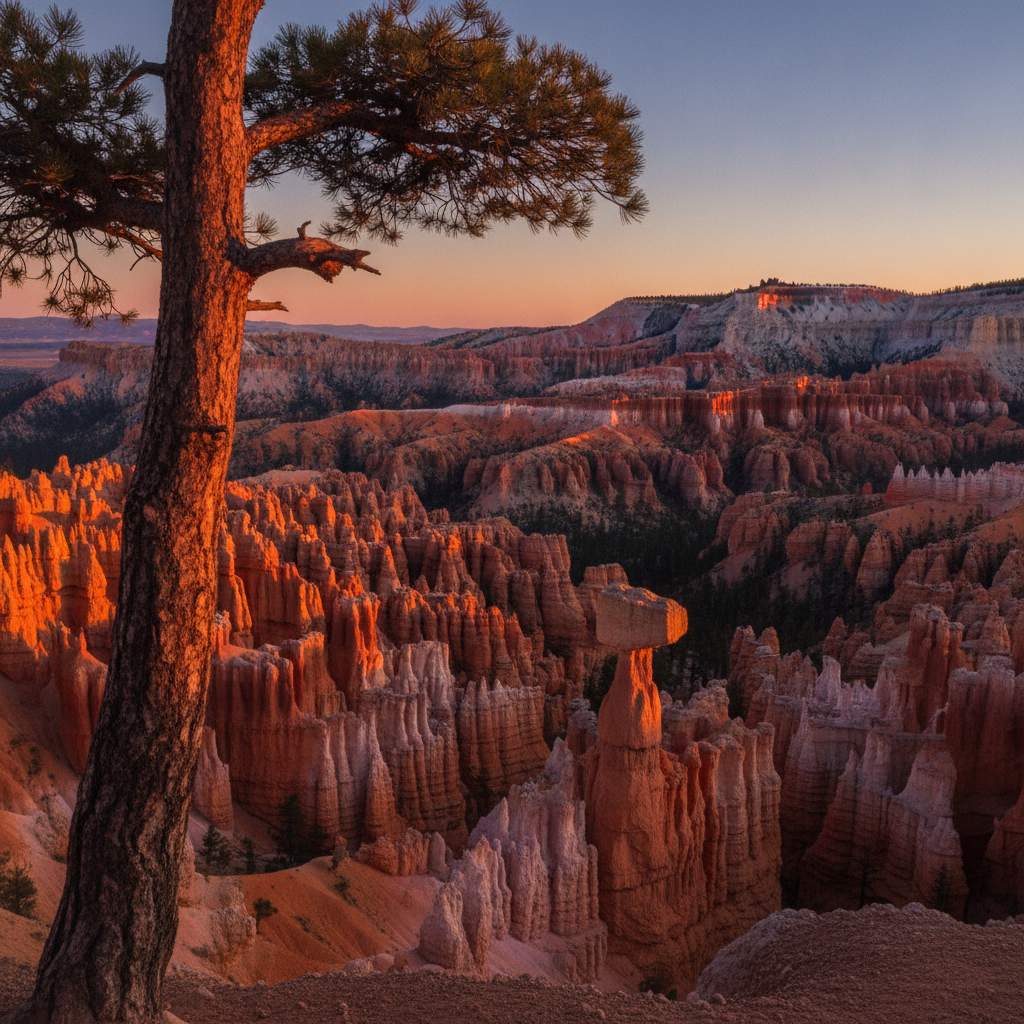 Bryce Canyon hoodoos at sunrise, Utah, USA AI-generated photoreal reference