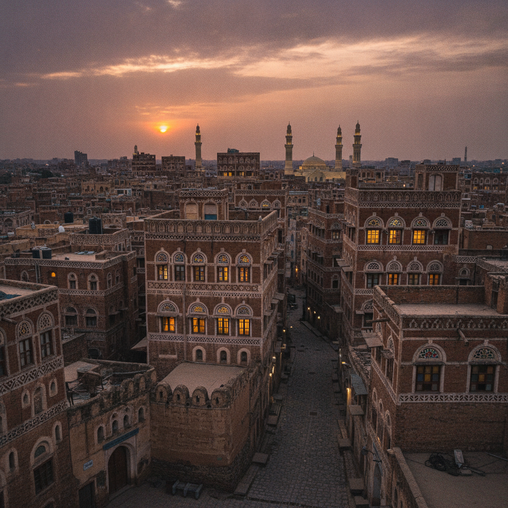 Sana'a Old City, Yemen AI-generated photoreal reference