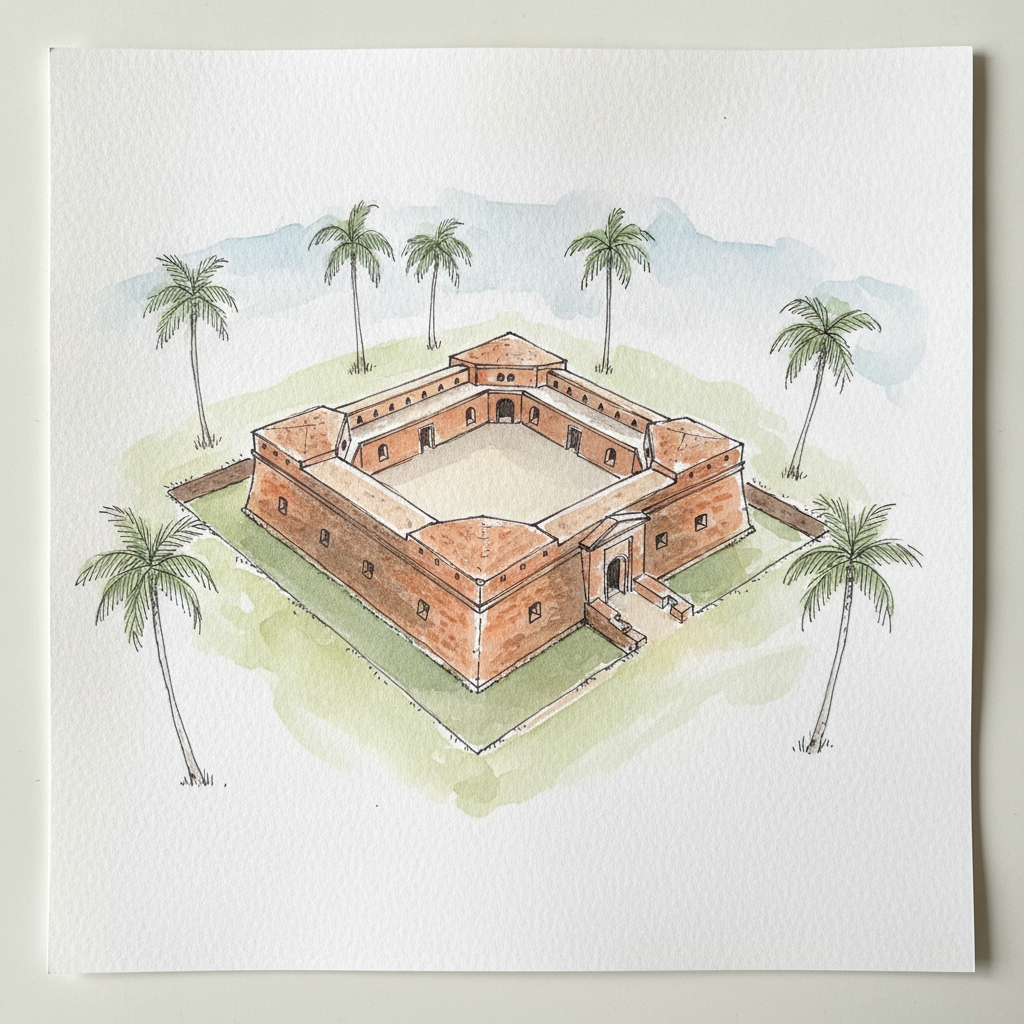 Star Fort, Matara, Sri Lanka AI-generated Loose & airy example