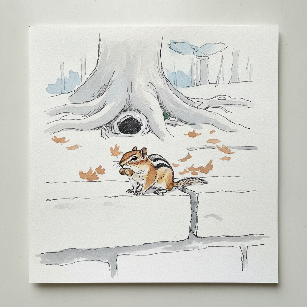 Eastern chipmunk AI-generated Loose & airy example