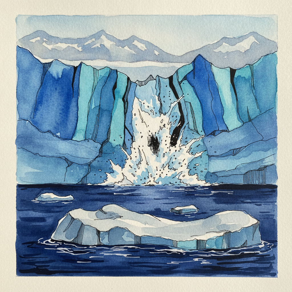 Margerie Glacier calving face, Glacier Bay, Alaska example 1