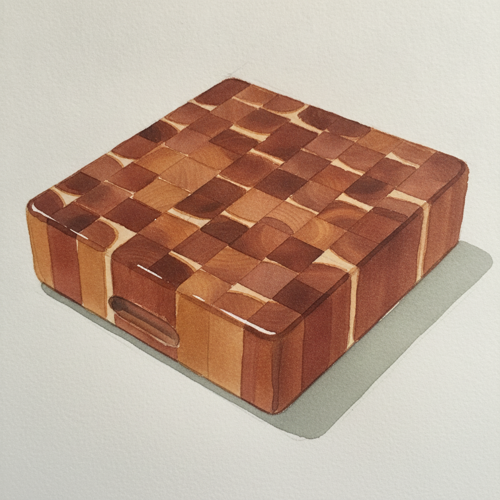End-Grain Cherry Cutting Block example 1