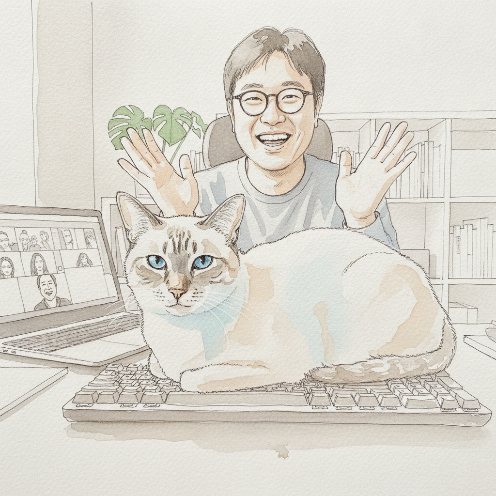 Person with cat on keyboard example 1
