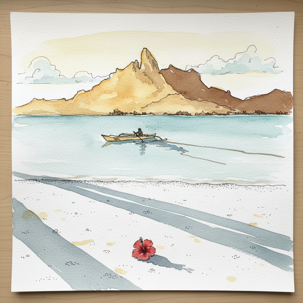 Golden hour with long shadows, Bora Bora Loose & airy