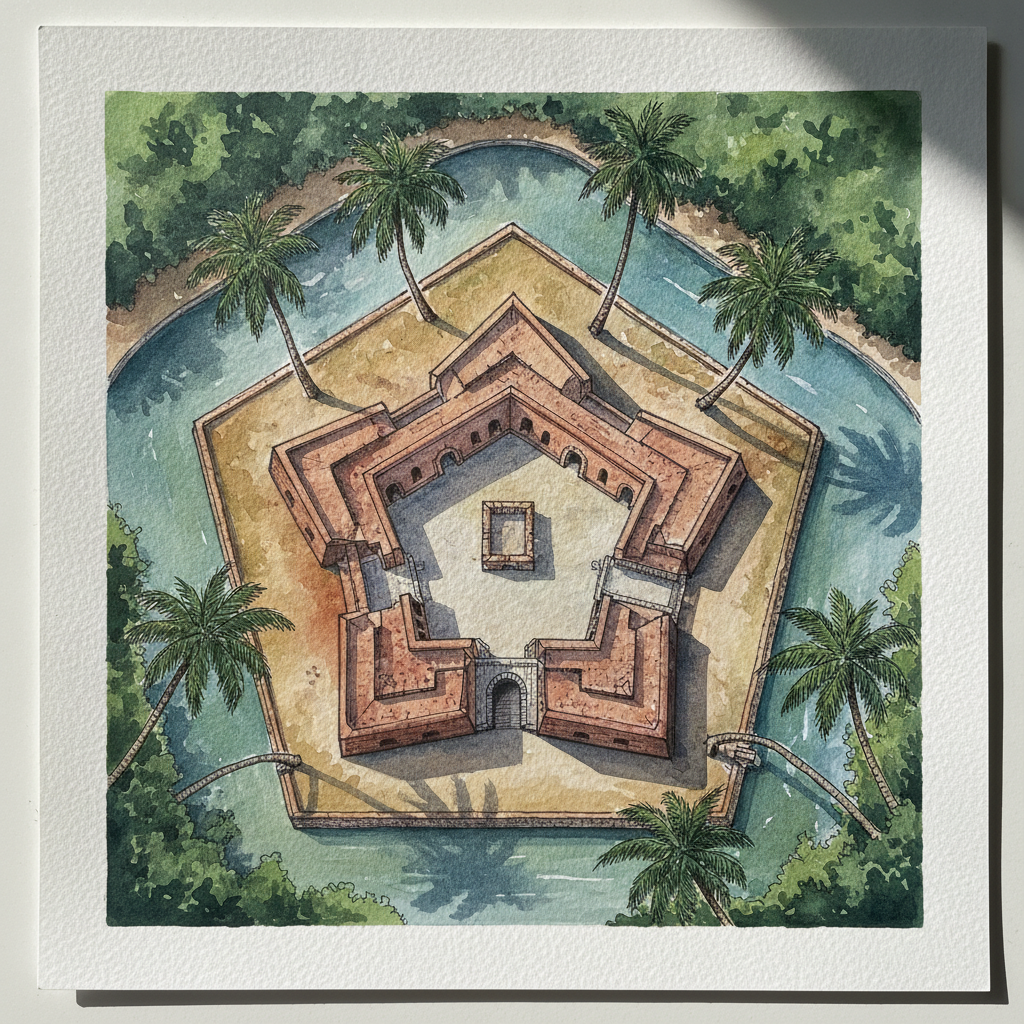 Star Fort, Matara, Sri Lanka AI-generated Tighter & richer example