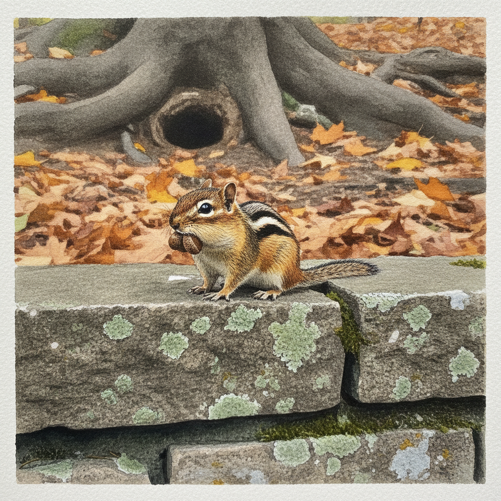 Eastern chipmunk AI-generated Tighter & richer example