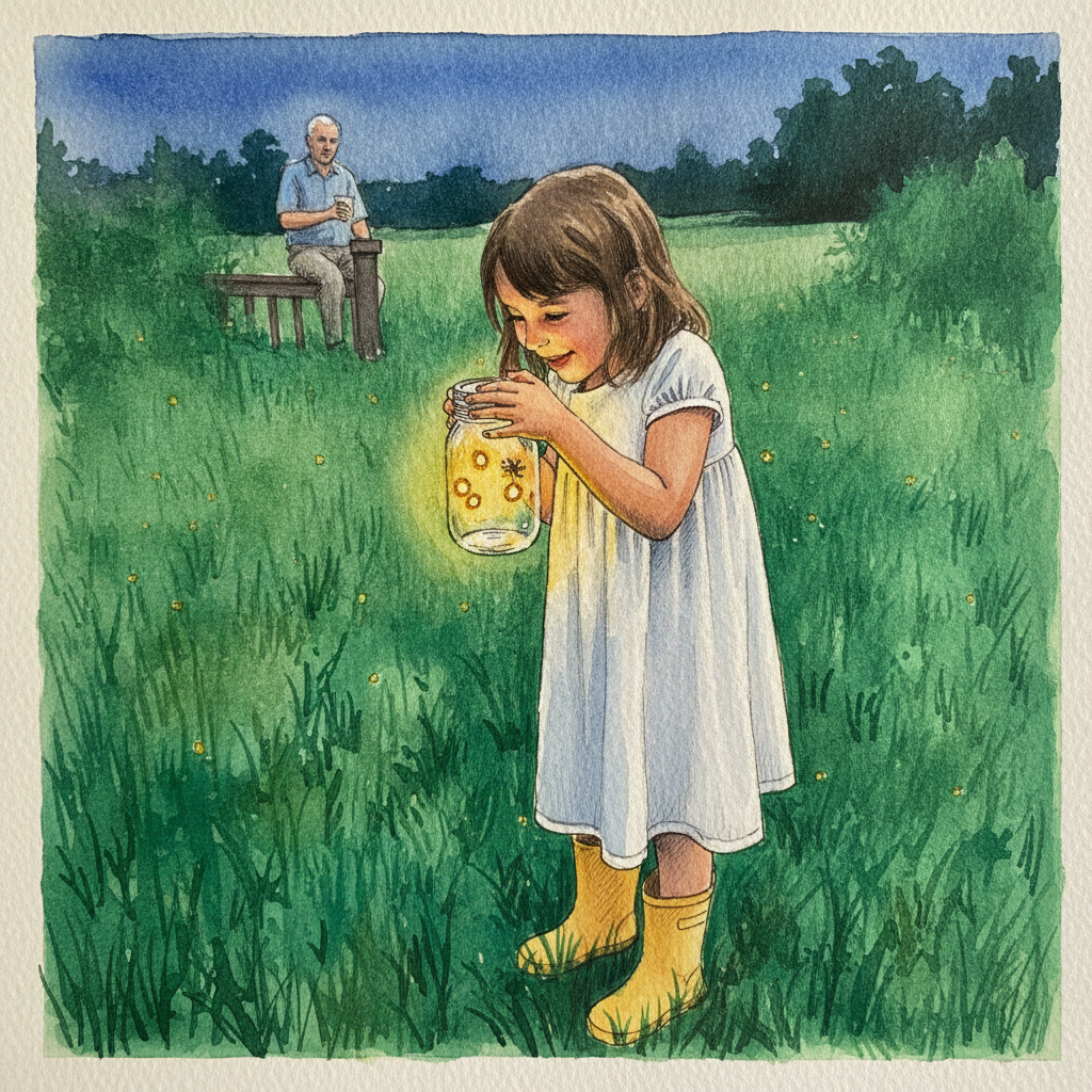 Kid catching fireflies example 2