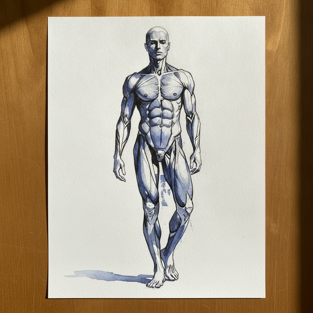 Front Écorché Standing Contrapposto example 2