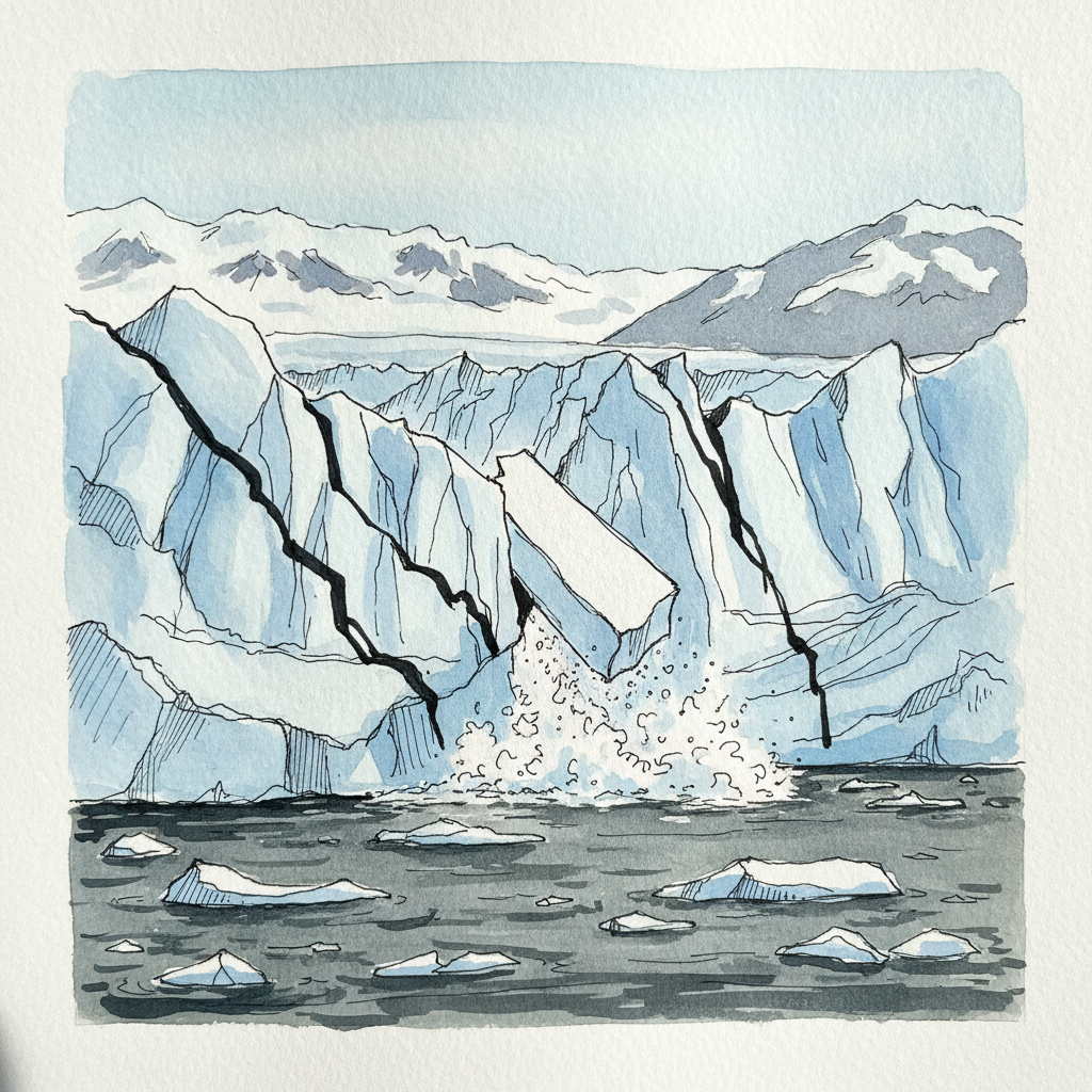 Margerie Glacier calving face, Glacier Bay, Alaska example 2