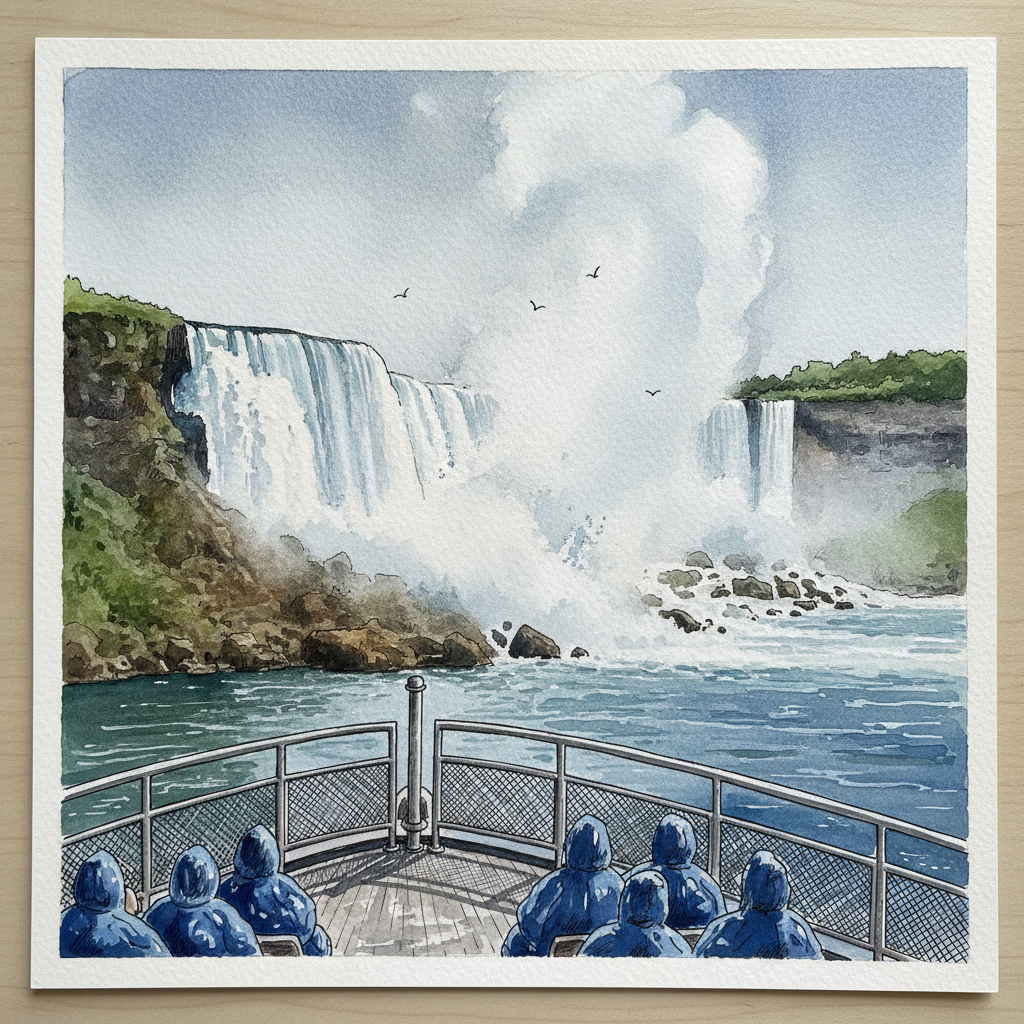 American Falls and Maid of the Mist at boat level Tighter & richer