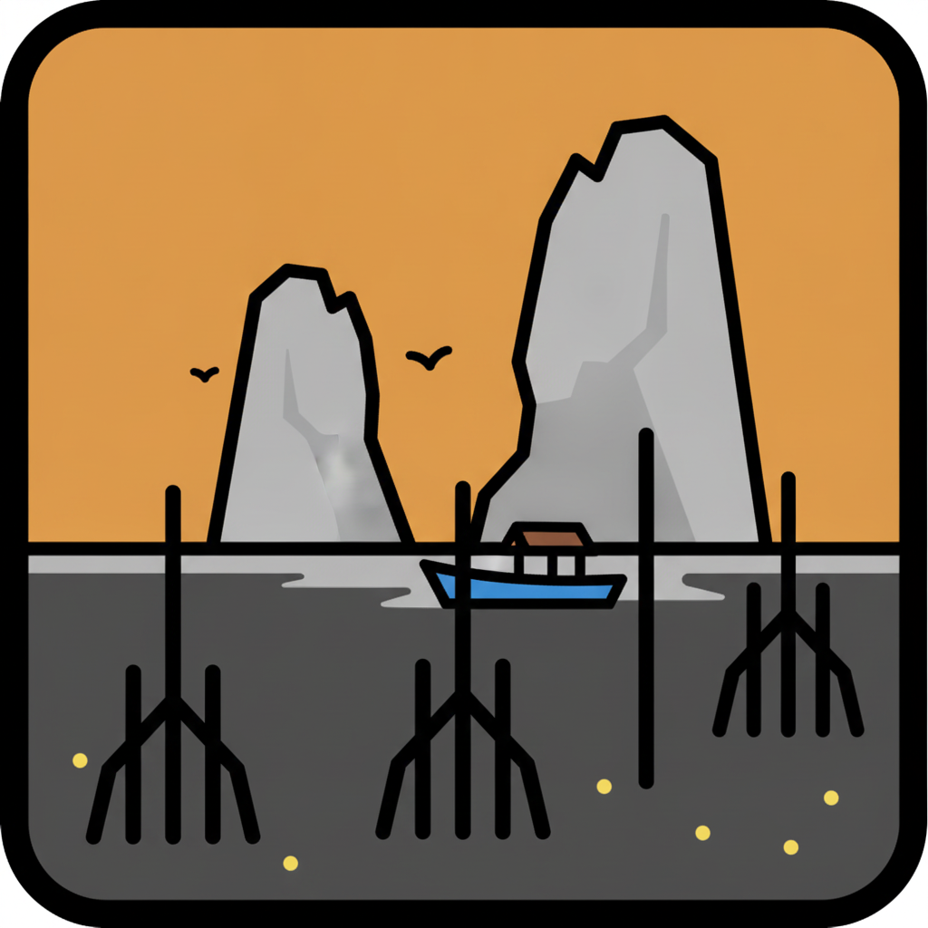 Phang Nga Bay tidal mudflat at low tide, Andaman Thailand example 3