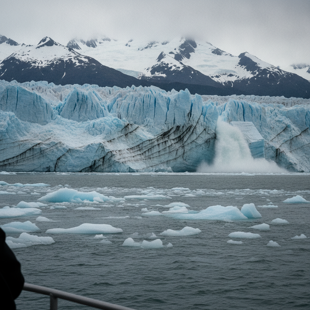 Margerie Glacier calving face, Glacier Bay, Alaska AI-generated photoreal reference