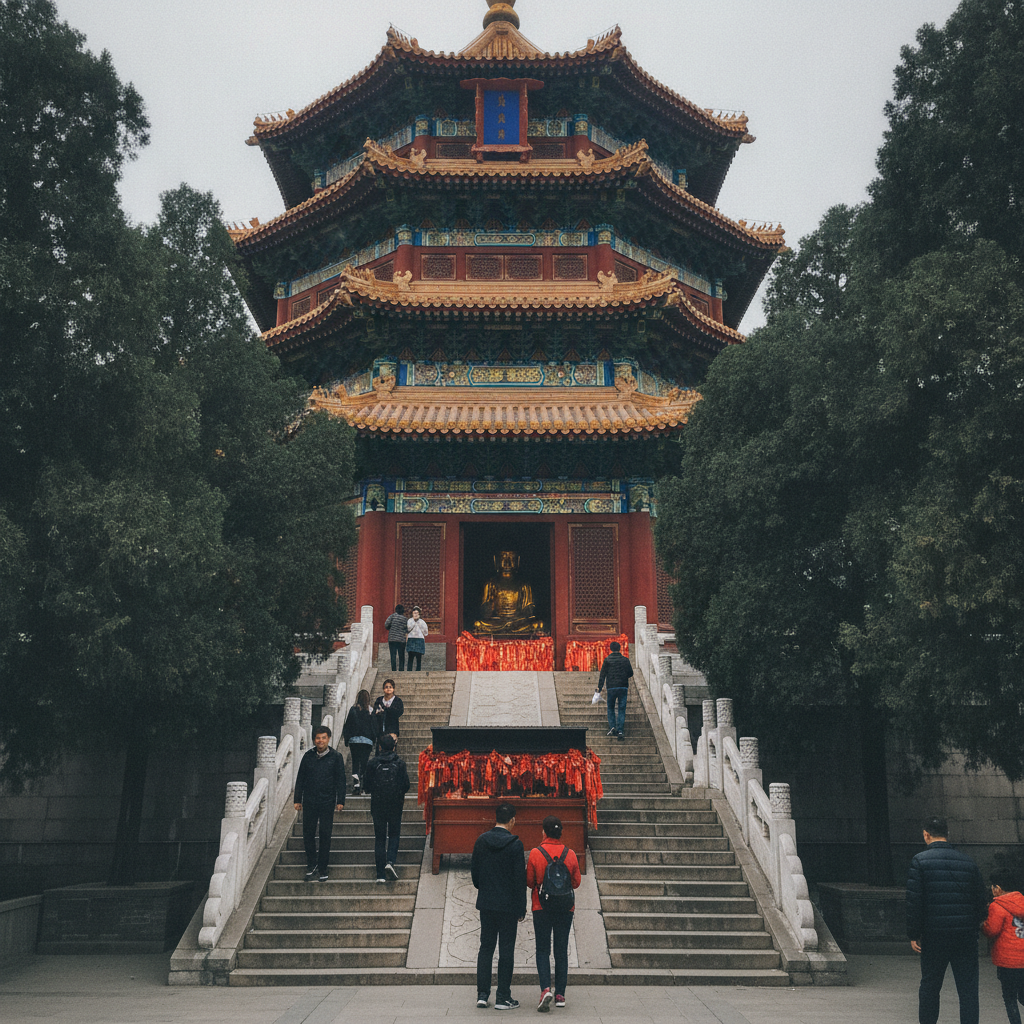 Foxiang Ge (Tower of Buddhist Incense), Summer Palace, Beijing, China AI-generated photoreal reference