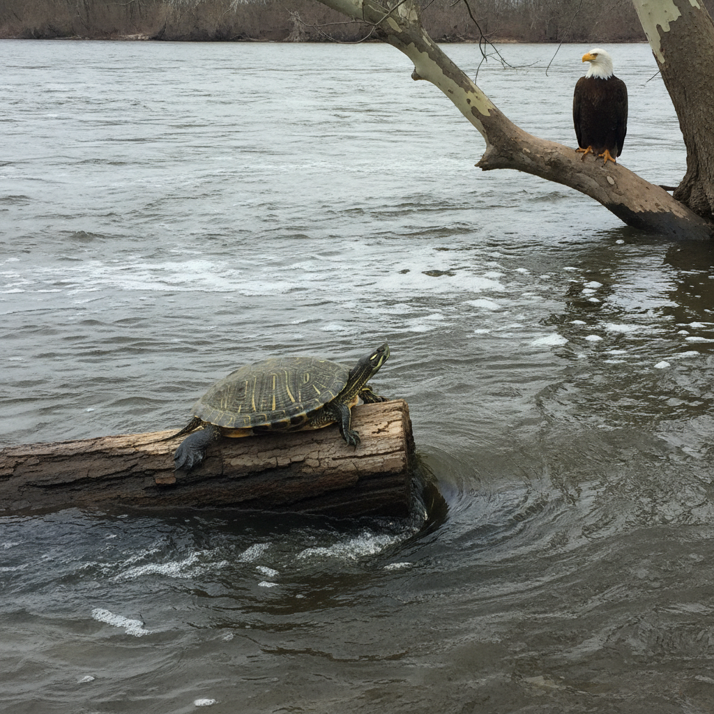 Common map turtle AI-generated photoreal reference
