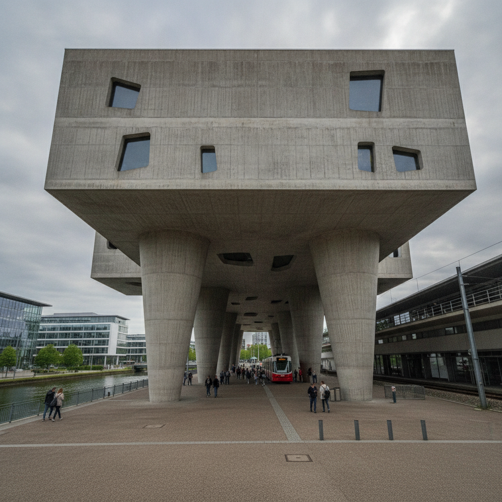 Phaeno Science Centre, Wolfsburg, Germany AI-generated photoreal reference