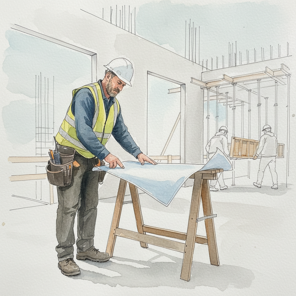 Construction worker with hard hat Loose & airy