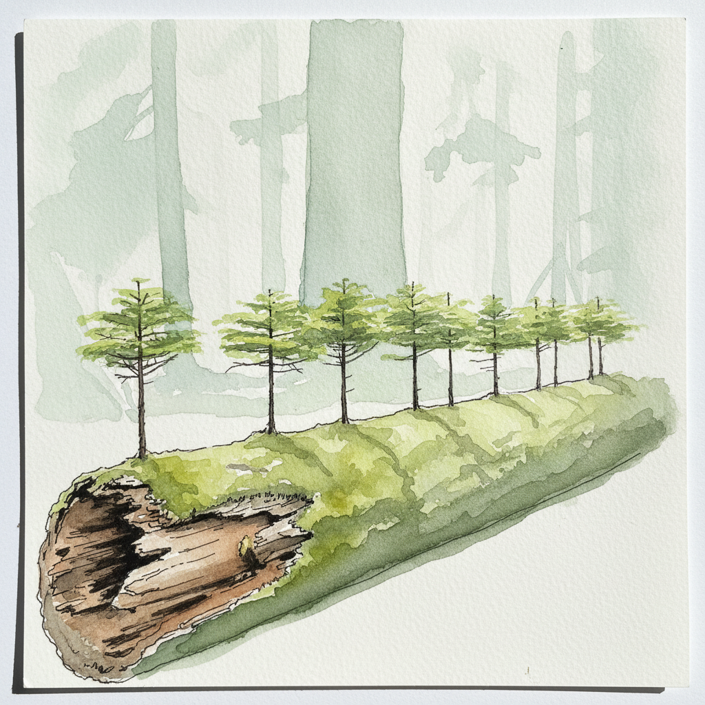 Olympic Peninsula Sitka spruce nurse log, Hoh Valley Loose & airy