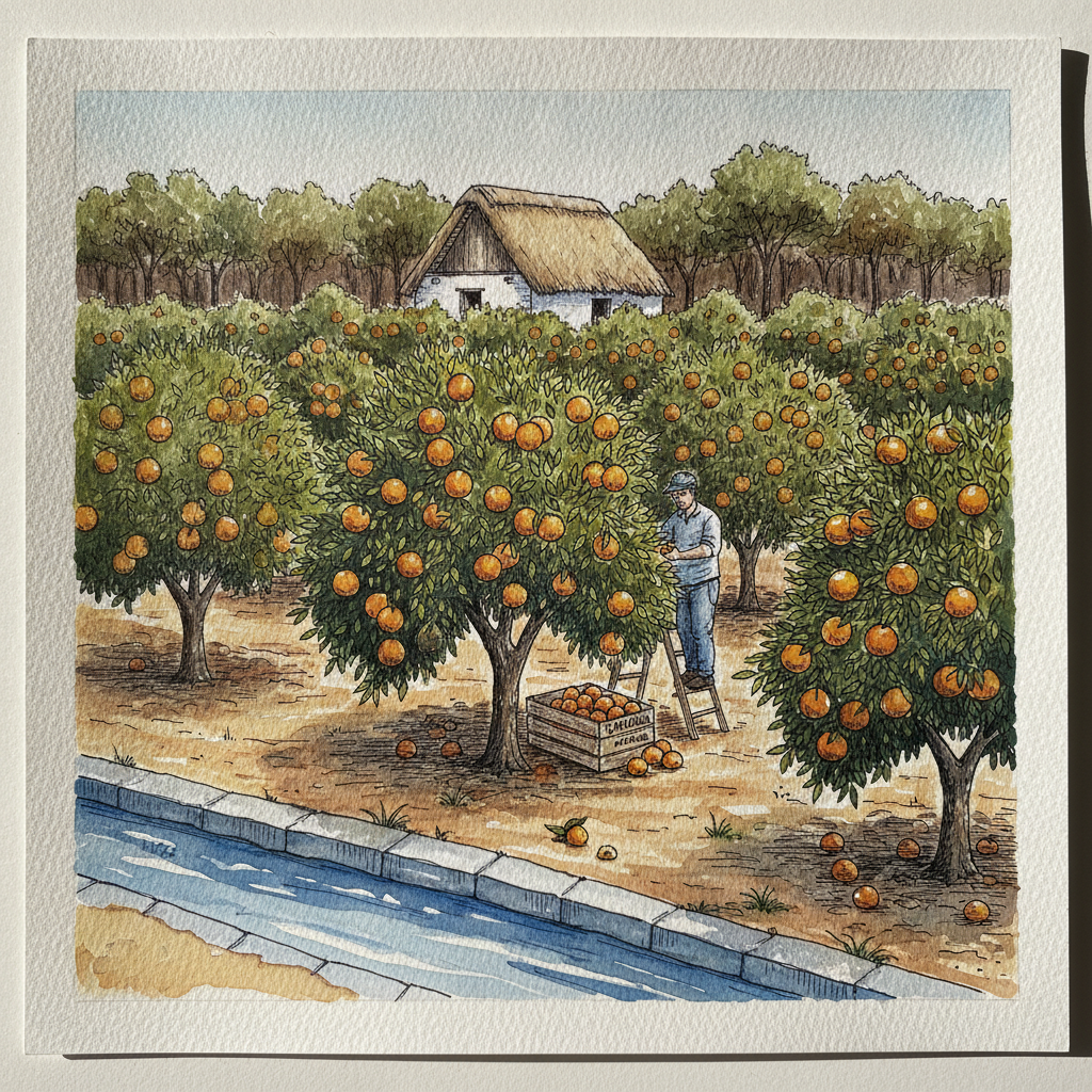 Valencia orange grove, Spain AI-generated Tighter & richer example