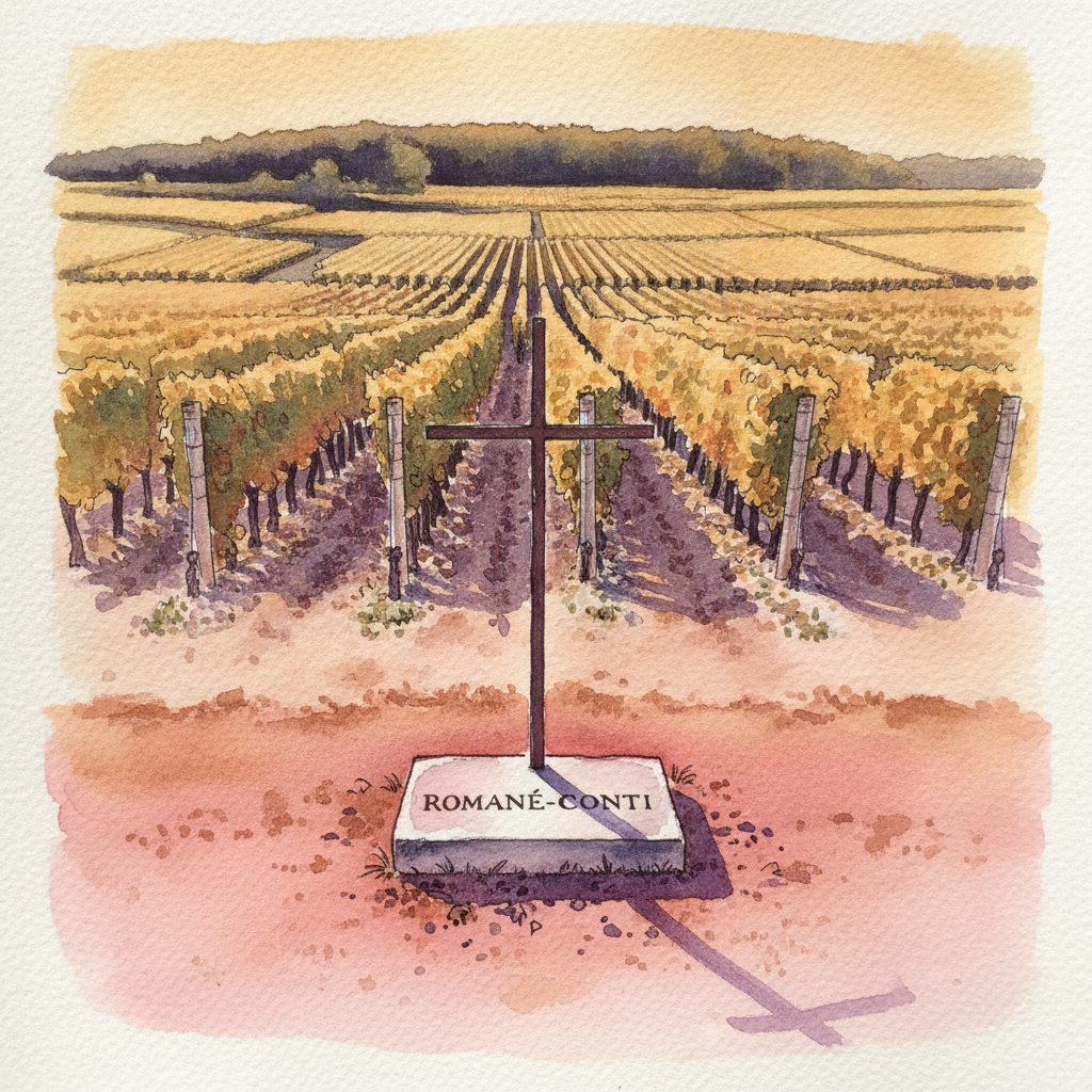 Romanée-Conti cross and stone marker, Burgundy example 2