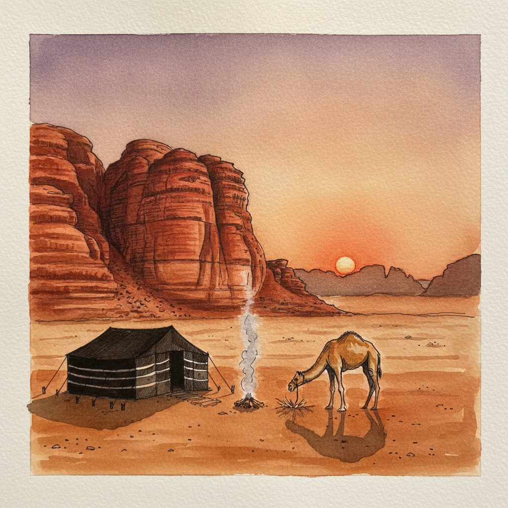 Wadi Rum sunset, Jordan example 2