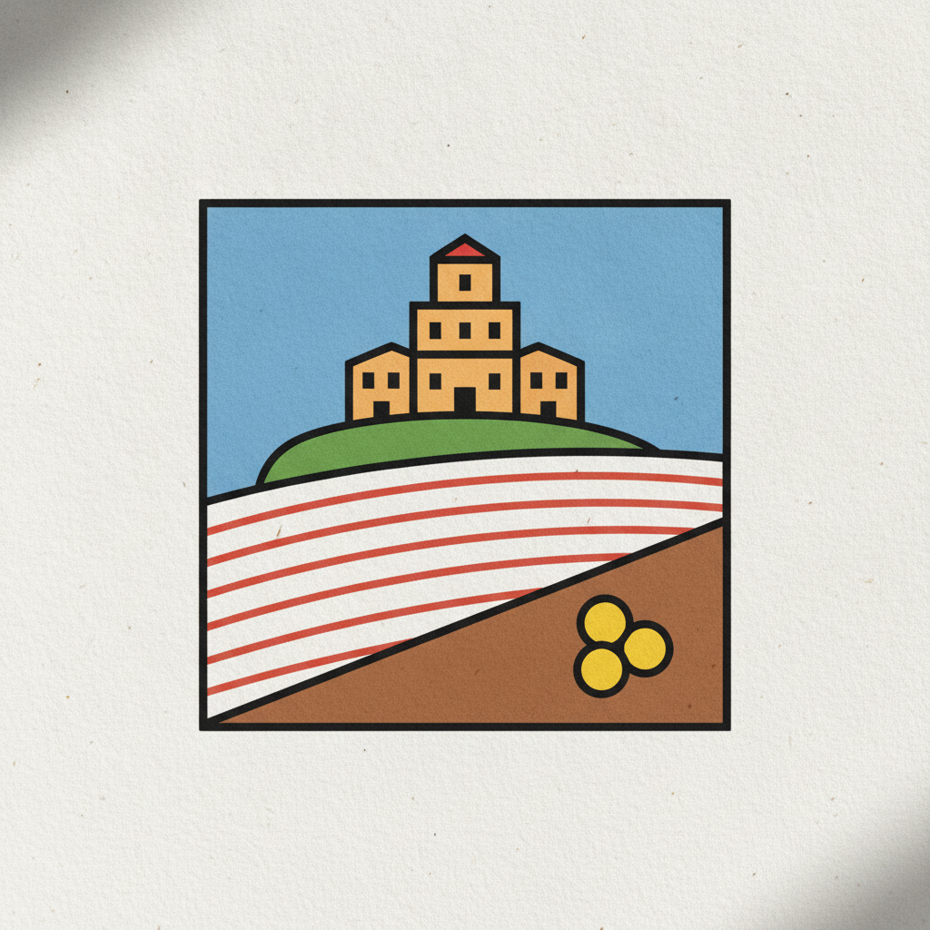 Montalcino town crowning the Brunello vines, Tuscany example 3