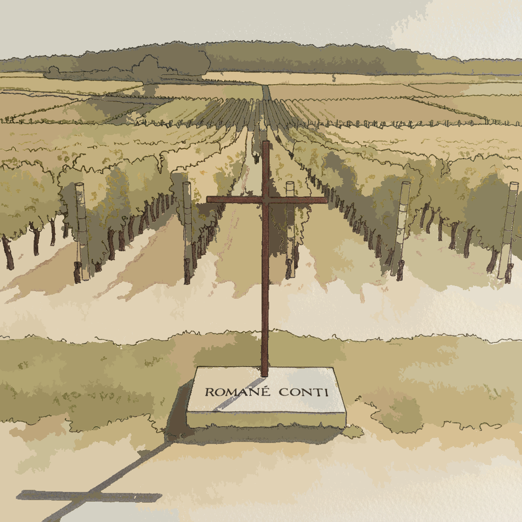 Romanée-Conti cross and stone marker, Burgundy example 3