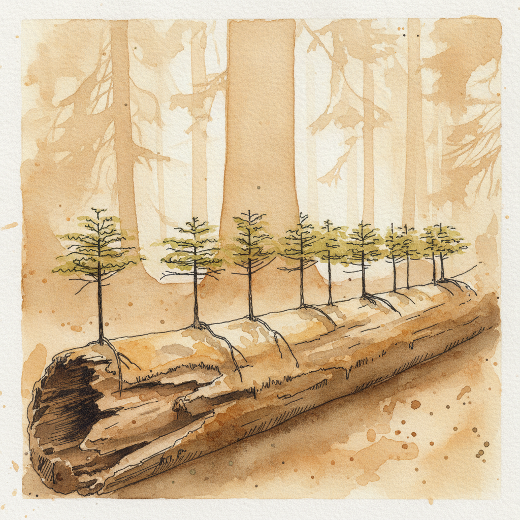 Olympic Peninsula Sitka spruce nurse log, Hoh Valley Alternative interpretation