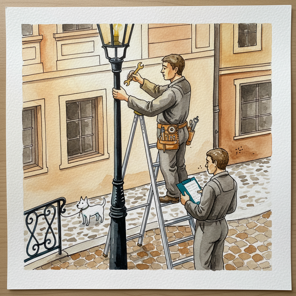Prague Lantern Repairman Alternative interpretation