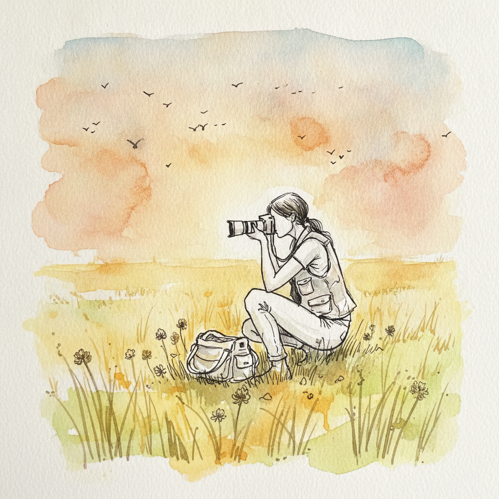 Photographer with camera example 2