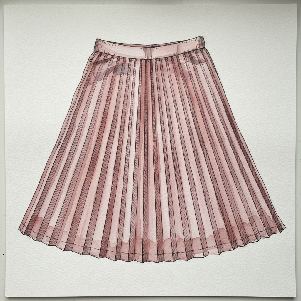 Knife-pleated midi skirt flat Tighter & richer