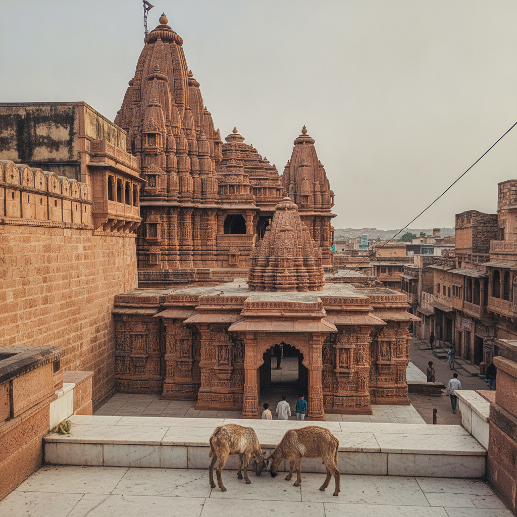 Karauli Jain Temples, Karauli, Rajasthan, India AI-generated photoreal reference