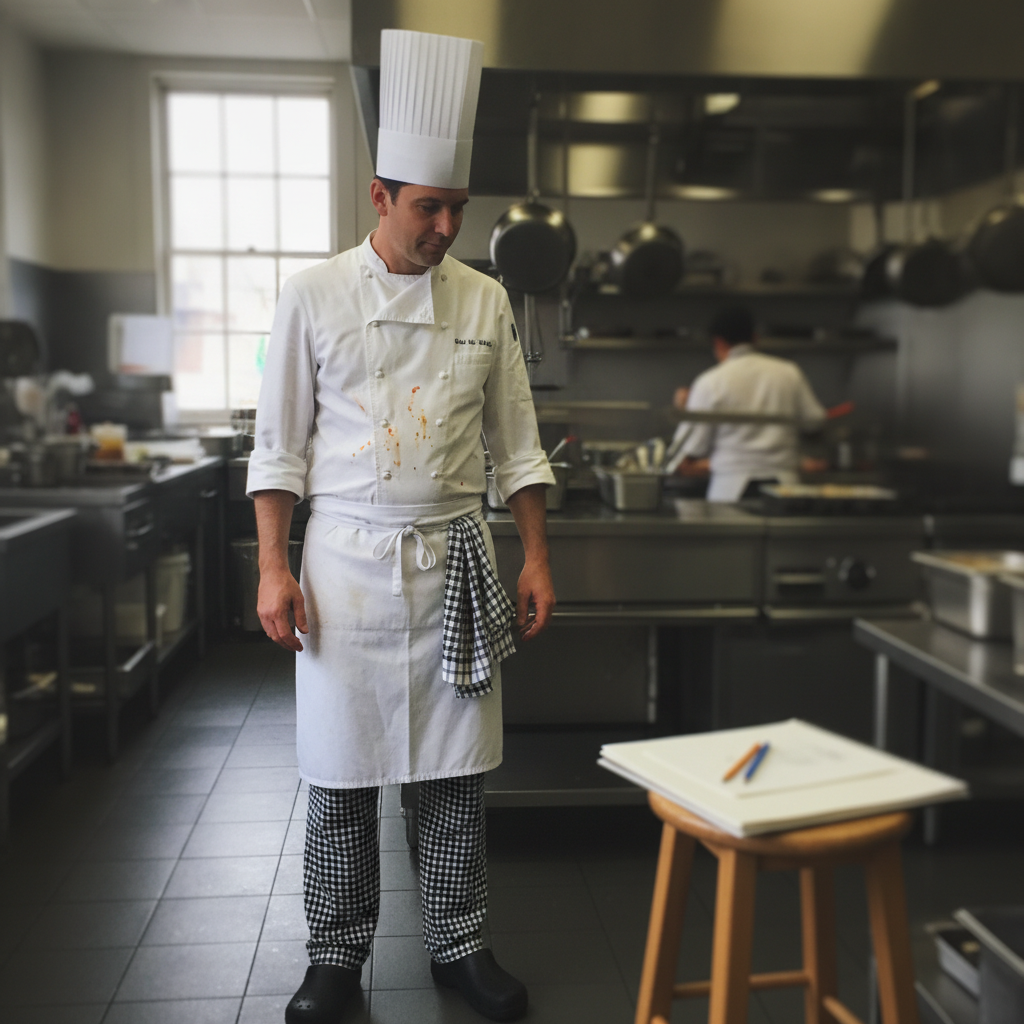 Executive chef whites AI-generated photoreal reference