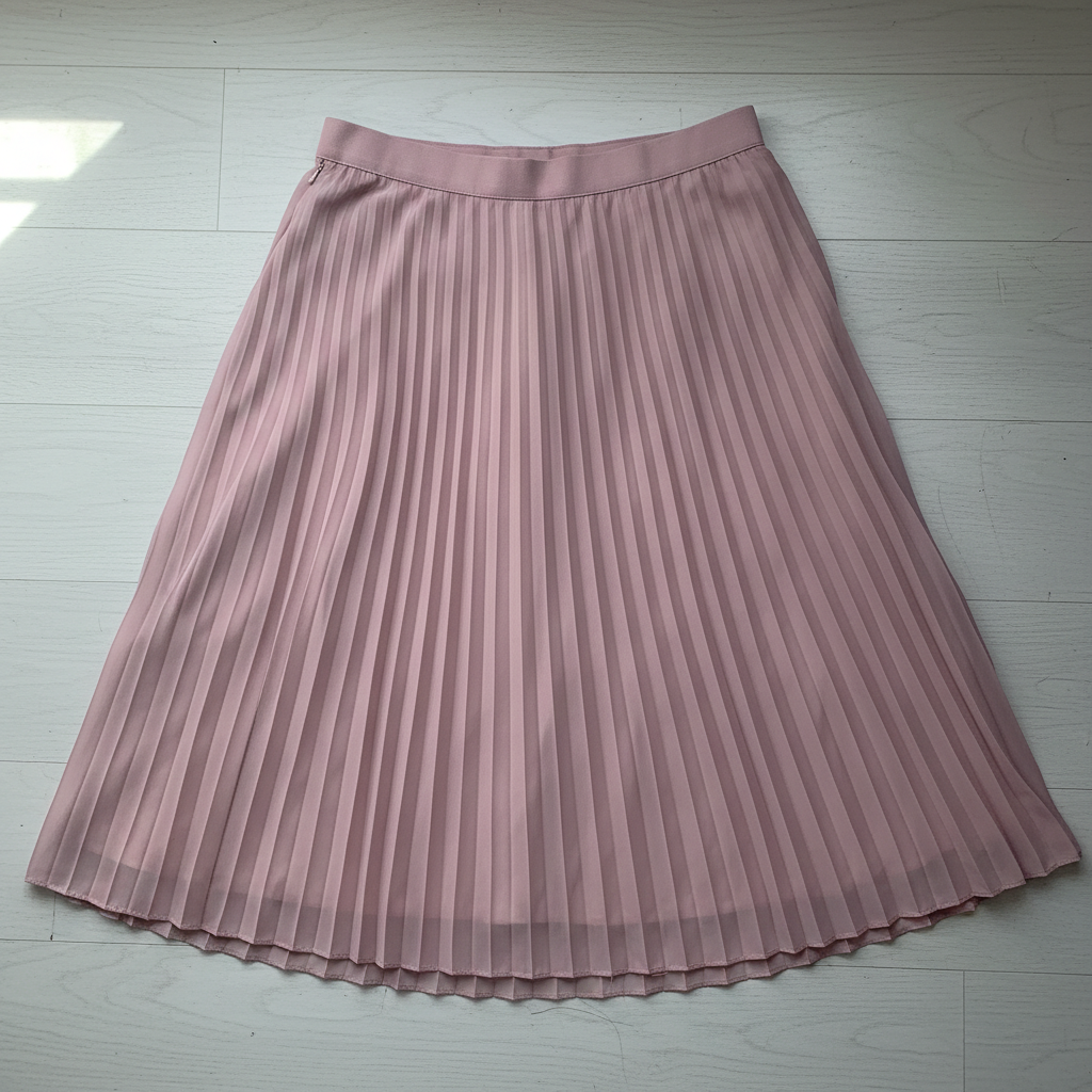 Knife-pleated midi skirt flat photo reference