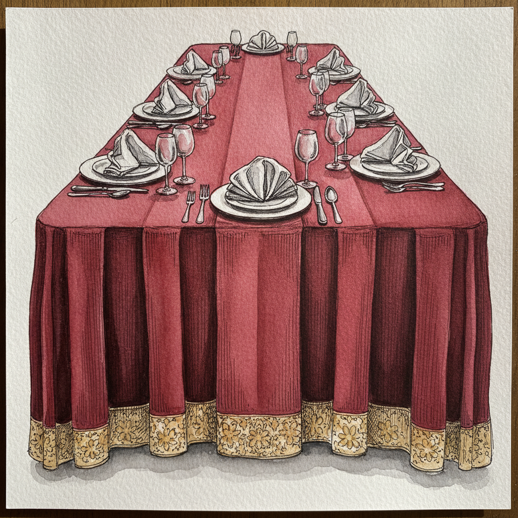Banquet cloth with formal place setting example 1