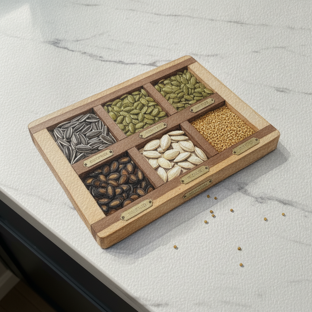 Tray of Varied Seeds example 1