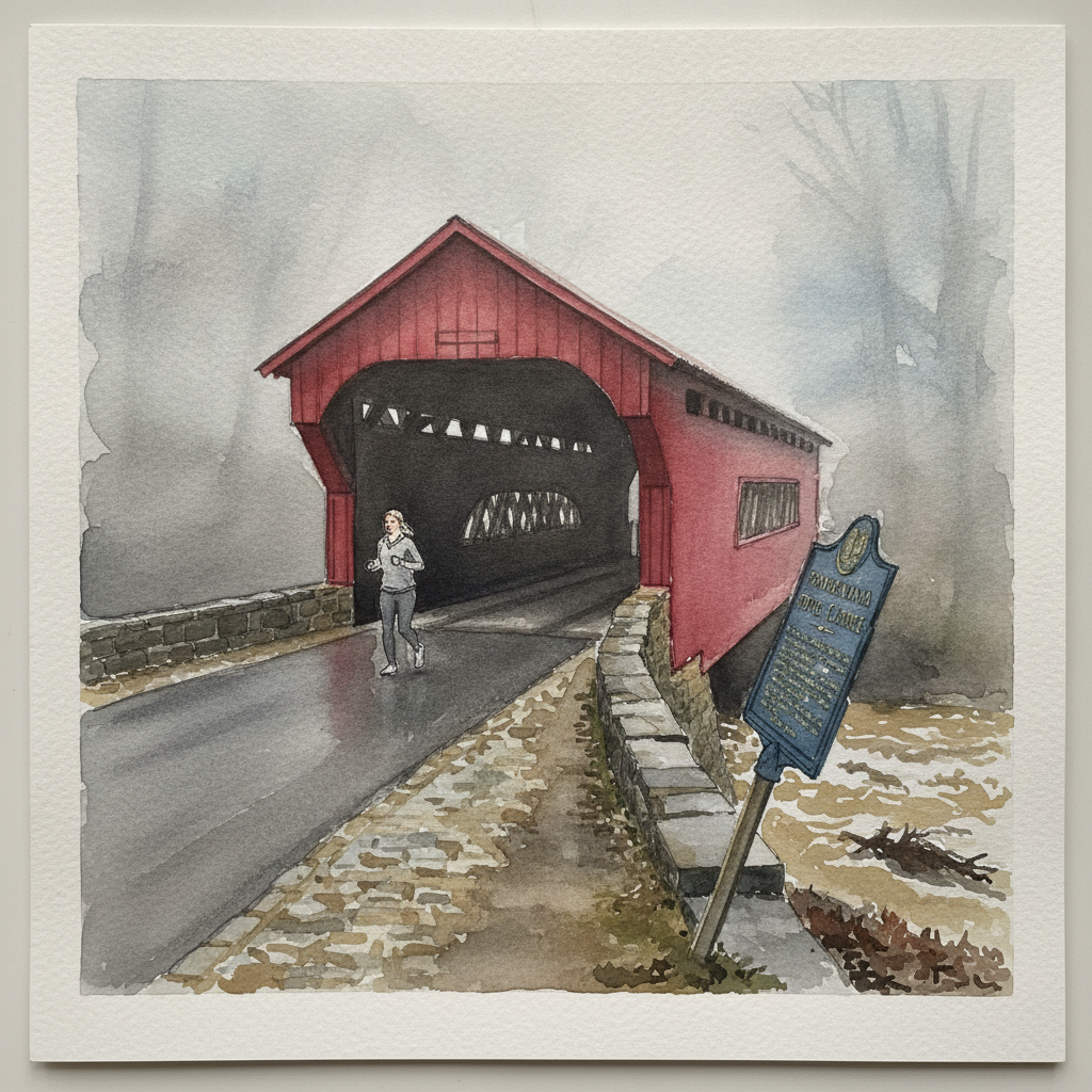 Pennsylvania — Bartram's Bridge in Fog example 2