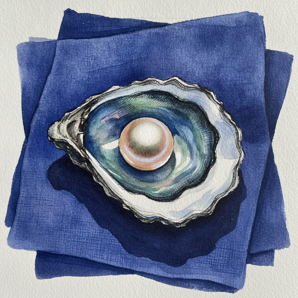 Pearl in oyster shell example 2