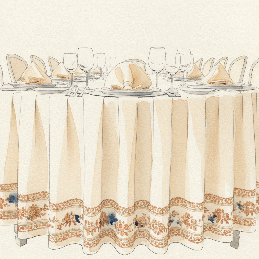 Banquet cloth with formal place setting example 2