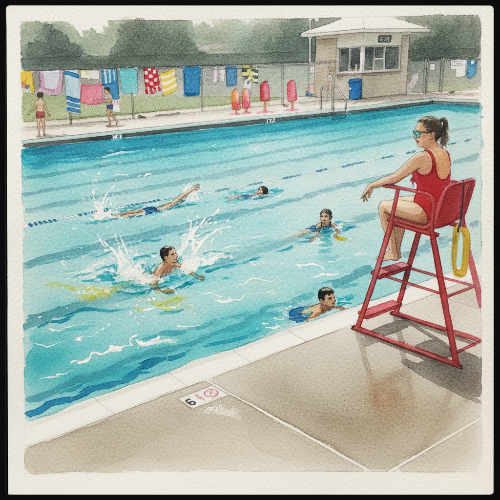 Public pool with lifeguard example 2
