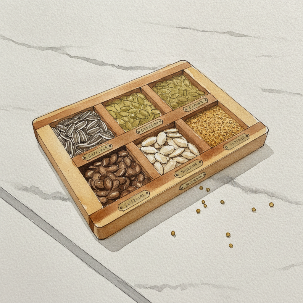 Tray of Varied Seeds example 2